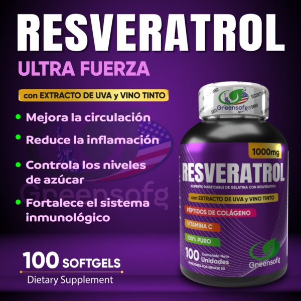 RESVERATROL 1000 MG CON INVIMA - Greensofg - Imagen 3