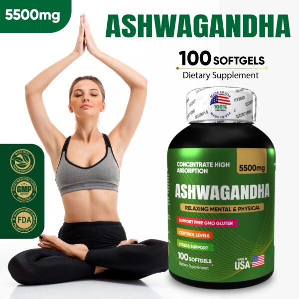 ASHWAGANDHA KSM-66 5500 MG SOFTGELS - Imagen 3