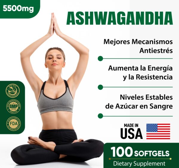 ASHWAGANDHA KSM-66 5500 MG SOFTGELS - Imagen 4